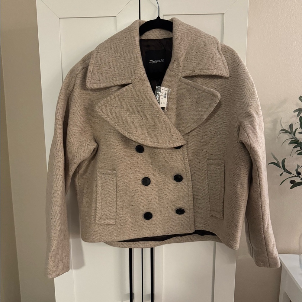 Madewell Oversized-Collar Short Peacoat (small) NWT - Picture 6 of 8